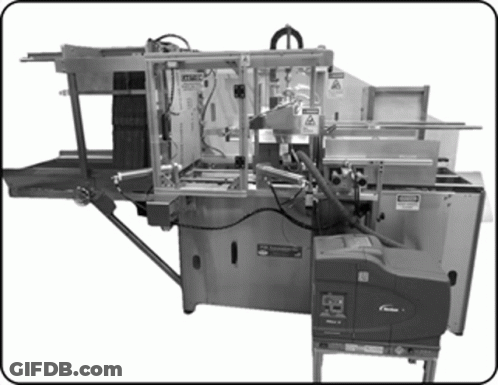 Machine With Warning Sign GIF