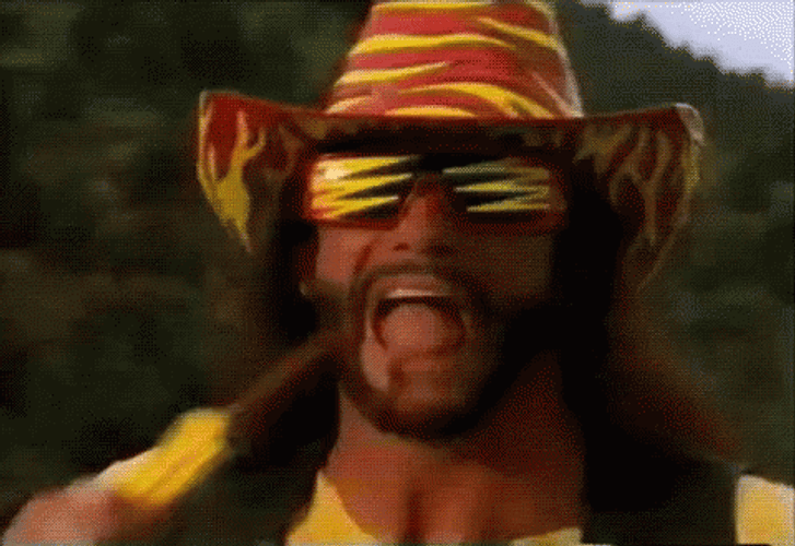 Macho Man Biting Banana GIF