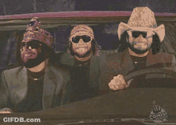 Macho Man Car Pool Ride GIF