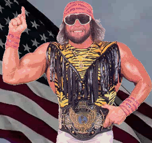 Macho Man Pointing Up GIF