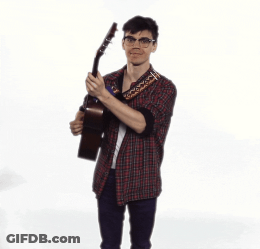 Mackenzie Pointing Guitar GIF