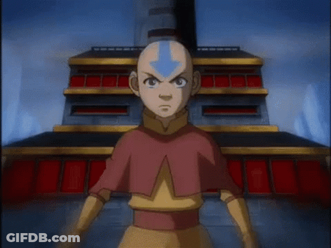 Mad Avatar Aang Releasing Power GIF