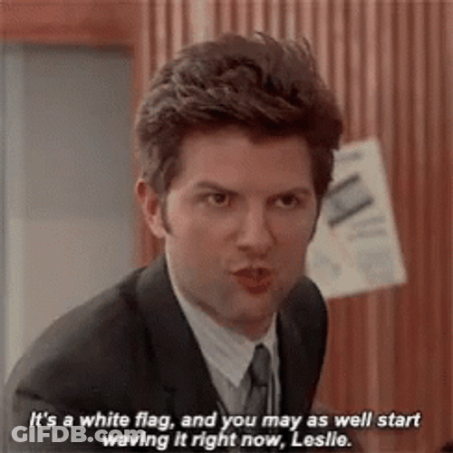 Mad Ben Wyatt Wave The White Flight Now GIF