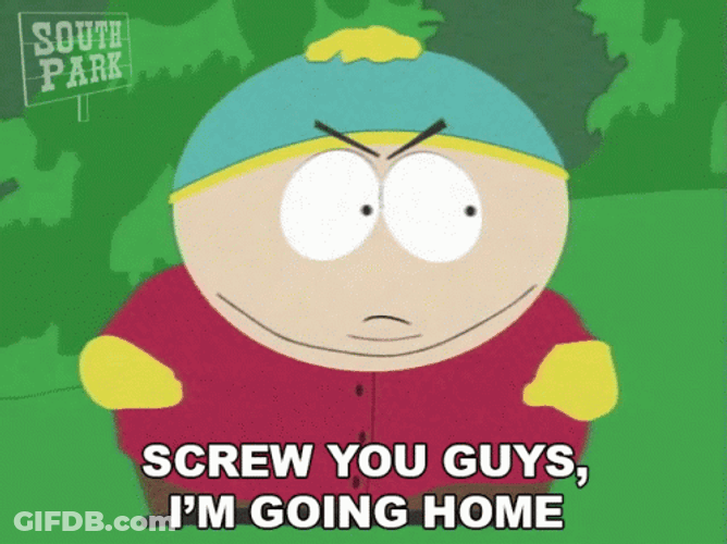 Mad Eric Cartman Walking Out GIF
