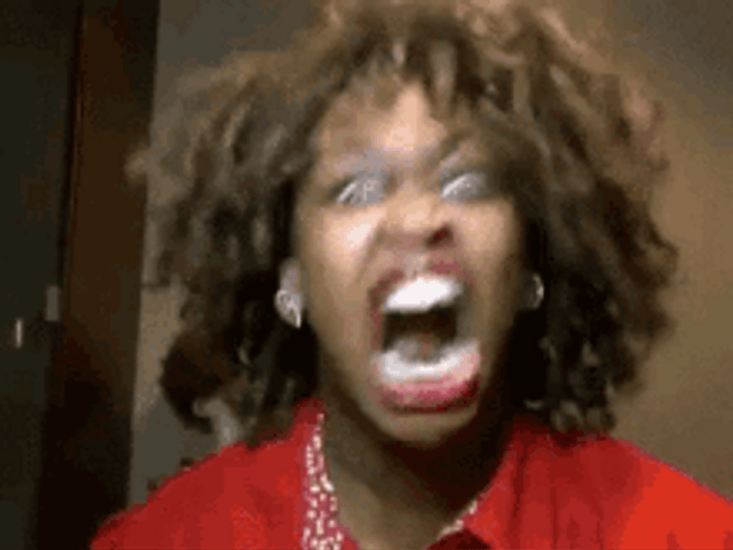 Mad Face Angry Screaming Black Woman GIF