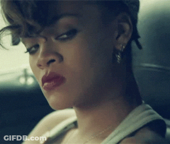 Mad Face Angry Side Eye Look Rihanna GIF