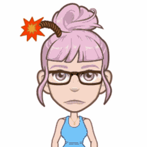 Mad Face Animated Nerd Girl Rage Explode GIF
