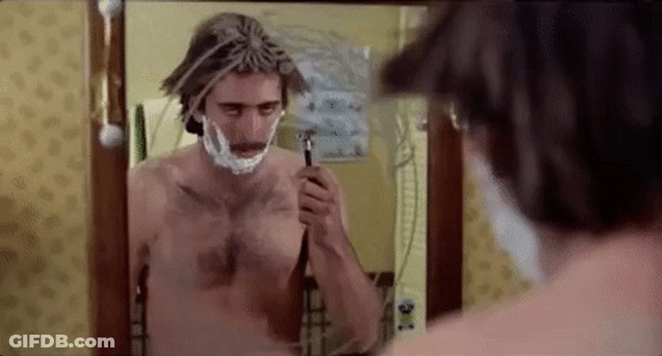 Mad Guy Stops Shaving GIF