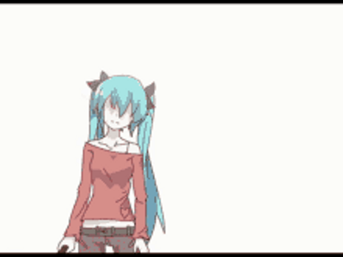 Mad Hatsune Miku Hit Screen Cracked Yandere GIF