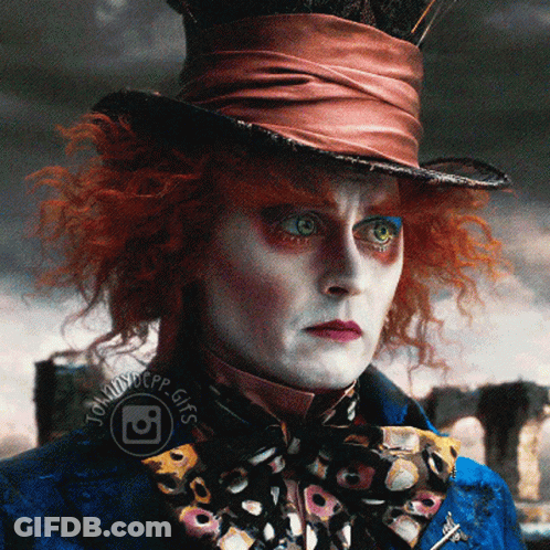 Mad Hatter In Top Hat And Bow Tie GIF