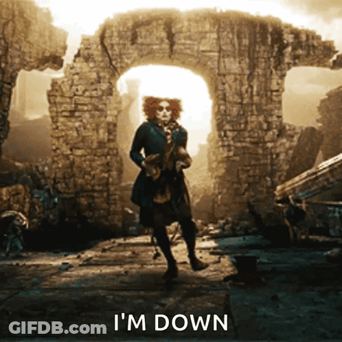 Mad Hatter Saying I'm Down On The Bottom GIF