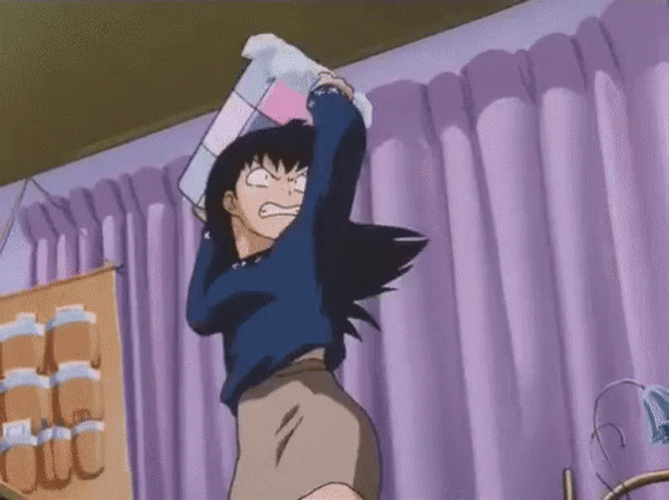 Mad Kagome Throwing Things GIF