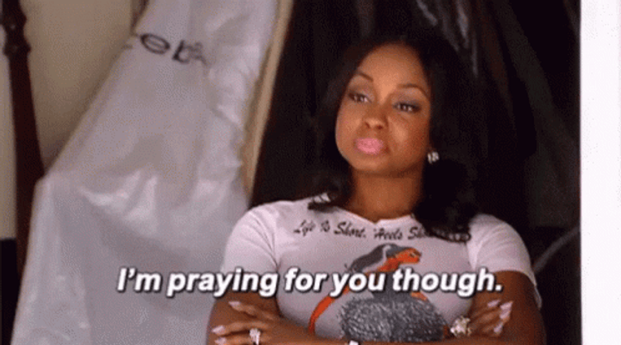 Mad Lady Praying GIF