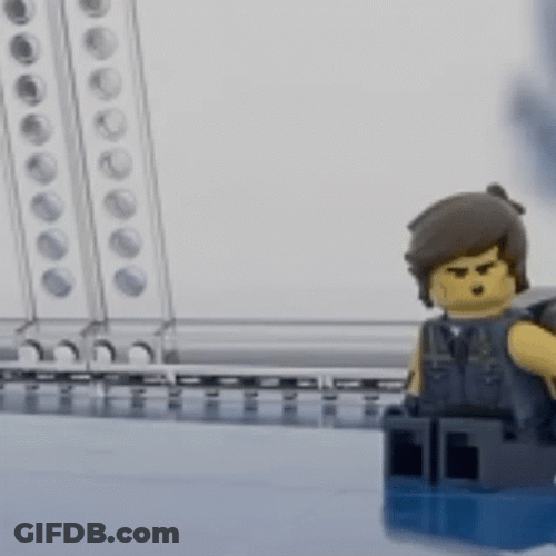 Mad Lego Man Talking GIF