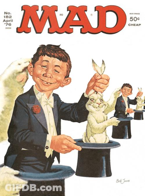 Mad Magazine Rabbit Magician Loop GIF