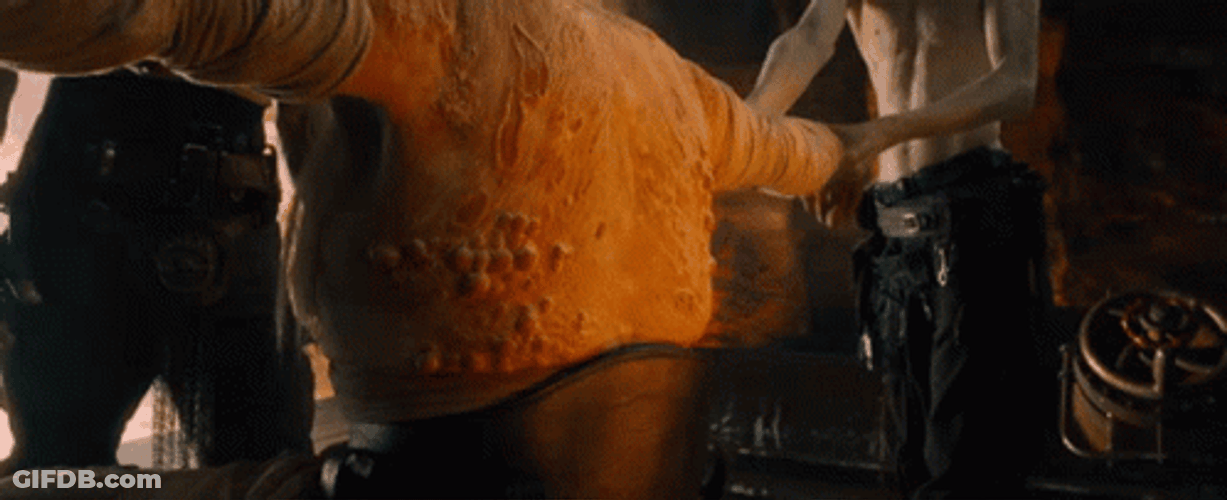 Mad Max Fury Road Immortan Joe's Sagging Back Skin GIF