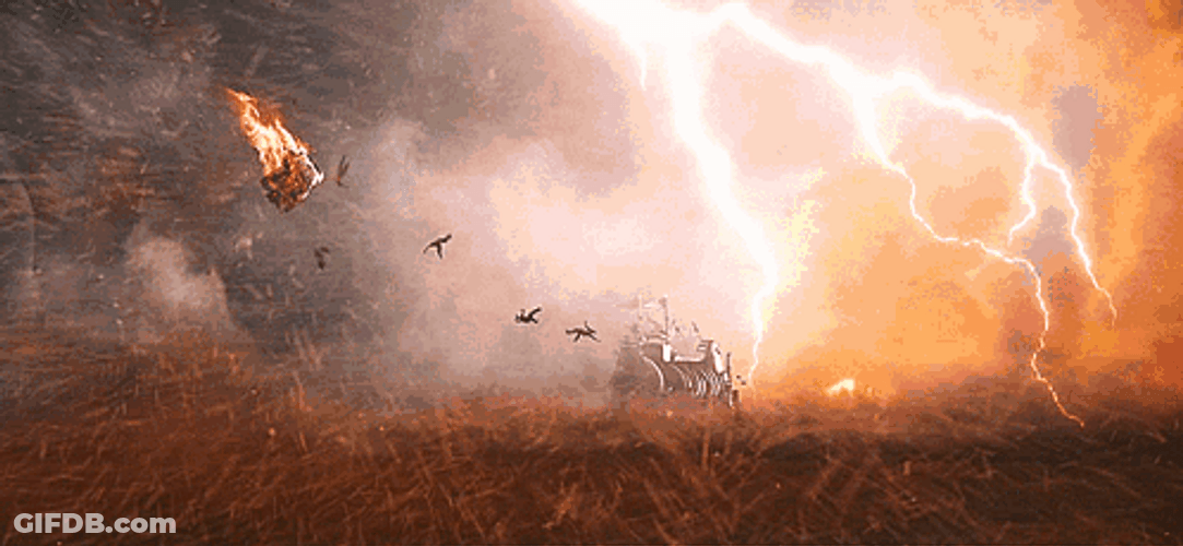 Mad Max Fury Road Warriors Caught Up By Desert Fire Tornado GIF