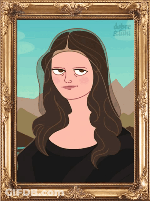 Mad Mona Lisa Painting Animation GIF