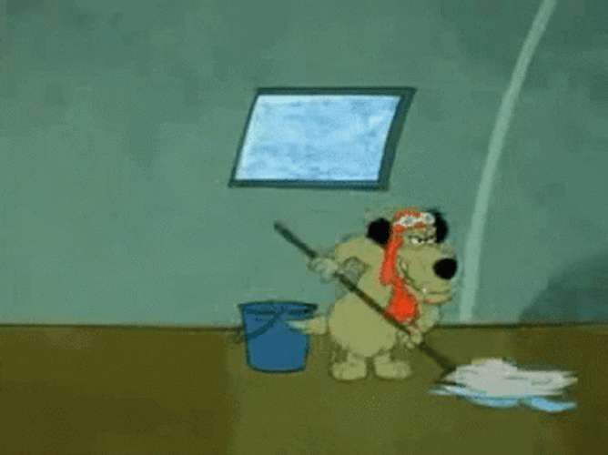 Mad Muttley Cleaning The Floor GIF