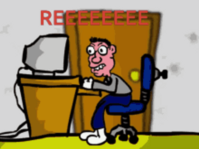 Mad Office Guy Reeee GIF