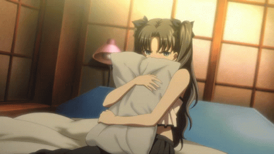 Mad Rin Tohsaka Anime Throwing Pillow GIF