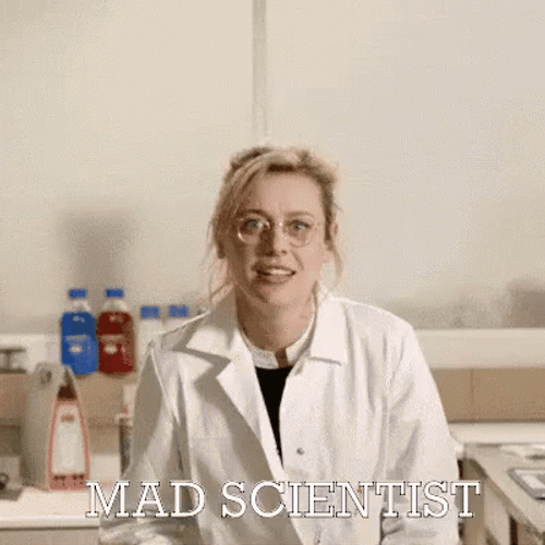 Mad Scientist Fake Shocked Reaction GIF