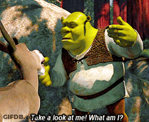 Mad Shrek Asking Donkey GIF