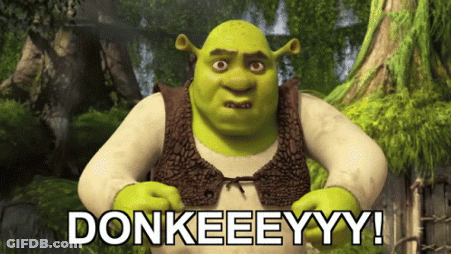 Mad Shrek Calling Out To Donkey GIF