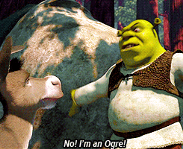 Mad Shrek Chatting With Donkey GIF