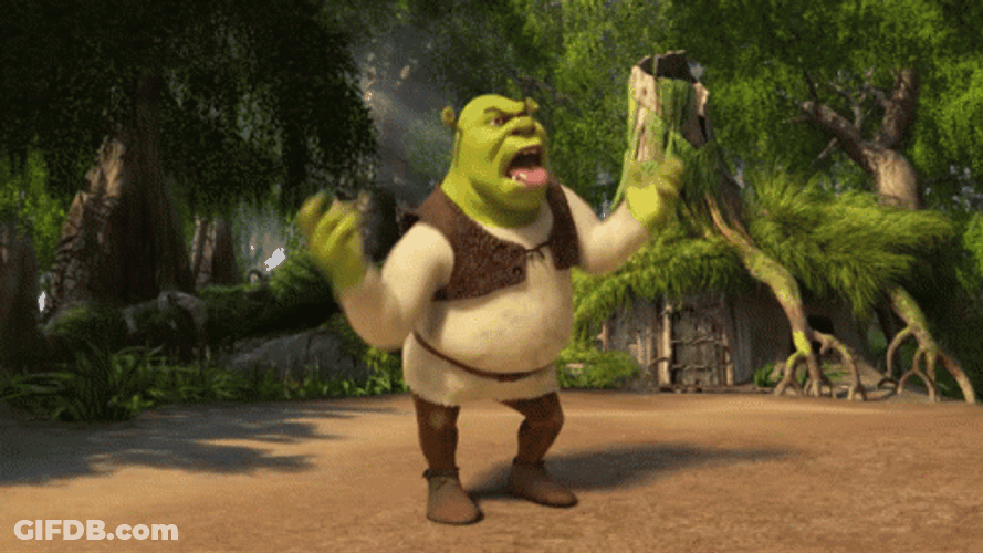 Mad Shrek Making Faces GIF