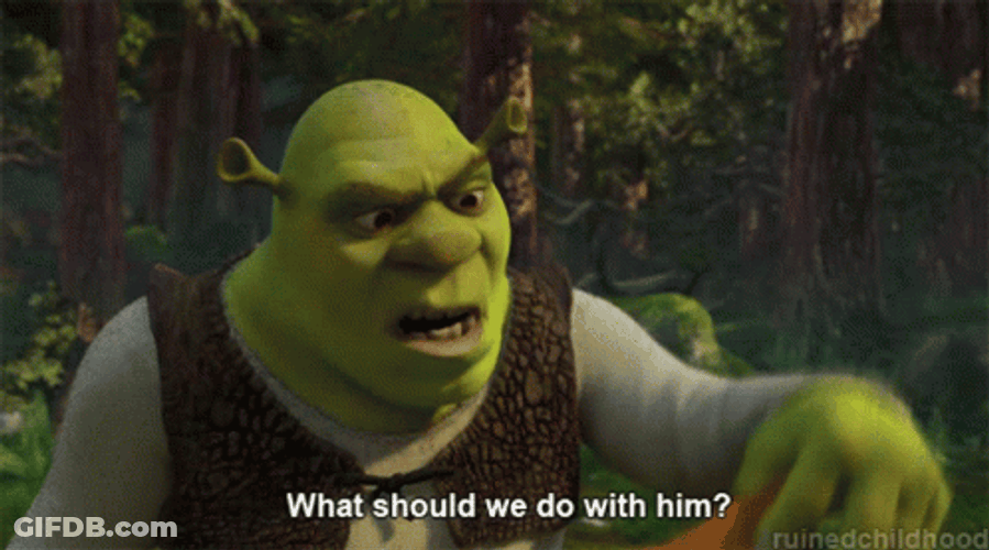 Mad Shrek Picking Up Puss In Boots GIF