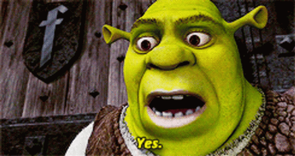 Mad Shrek Saying Yes GIF