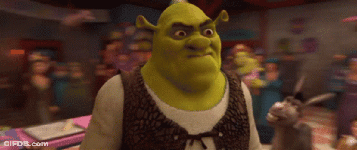 Mad Shrek Screaming At Birthday Party GIF