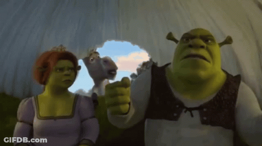 Mad Shrek Screaming At Donkey GIF
