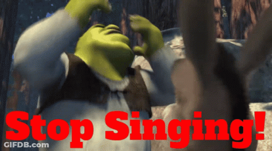 Mad Shrek Telling Donkey To Stop Singing GIF