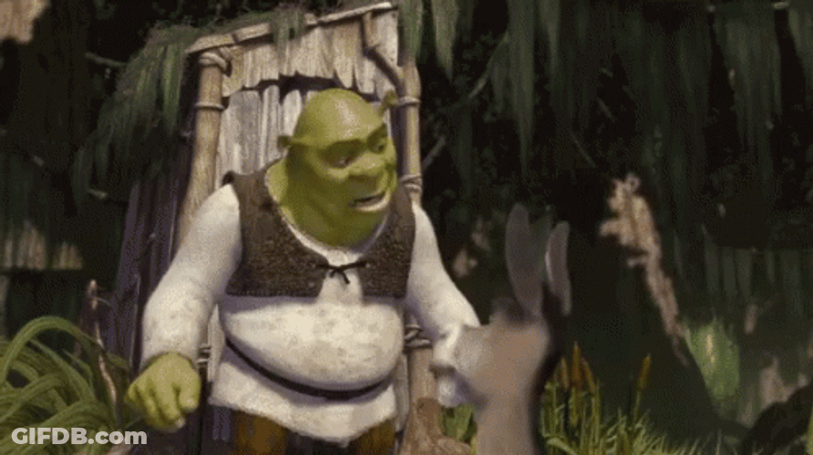 Mad Shrek Turning His Back On Donkey GIF