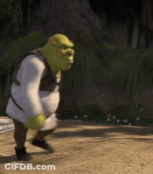 Mad Shrek Walking Away GIF