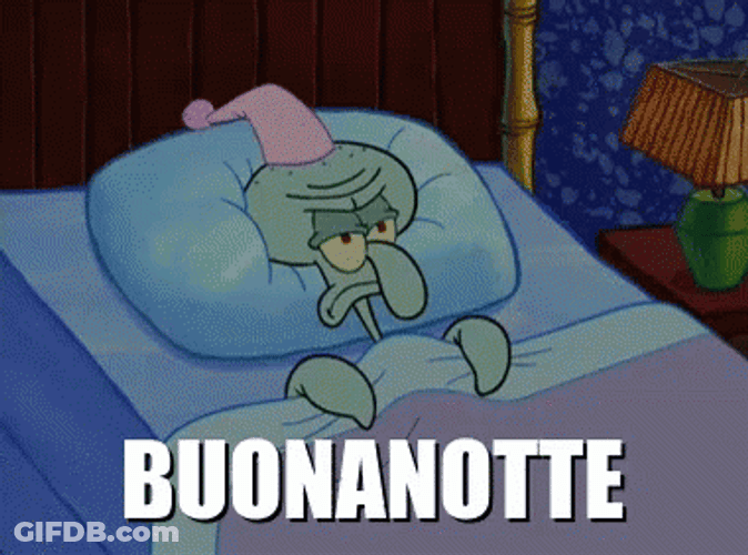 Mad Squidward In Bed Buona Notte GIF