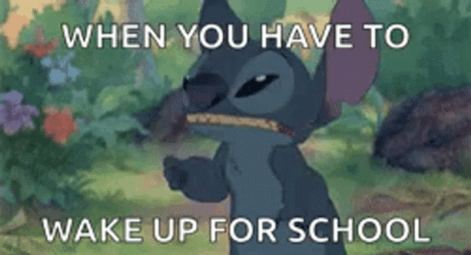 Mad Stitch Wake Up For School GIF