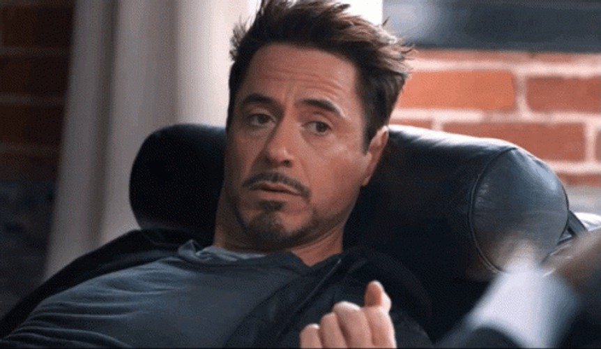 Mad Tony Stark Smirking GIF
