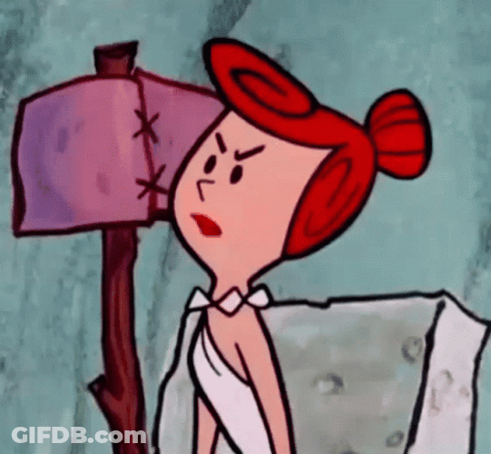 Mad Wilma Flintstone Shake Fist GIF