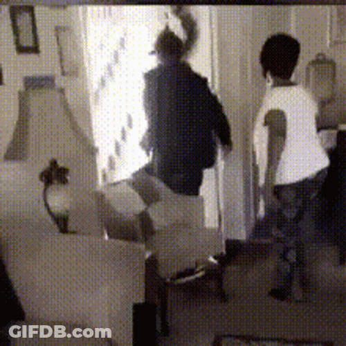 Mad Woman Slamming Door To Visitor GIF