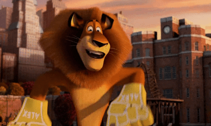 Madagascar Alex Football Fan Finger GIF