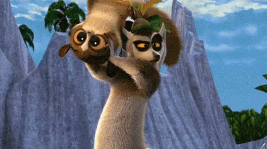Madagascar Julien Throws Mort GIF
