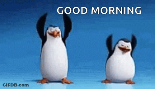 Madagascar Penguins Dancing Saying Good Morning GIF