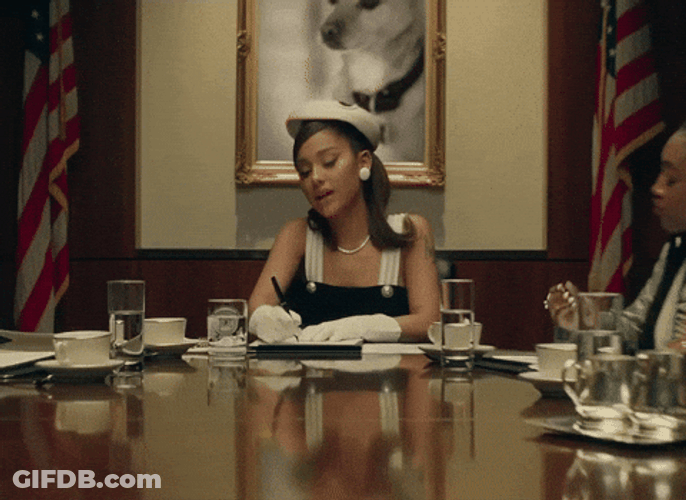 Madam President Ariana Grande At Meeting GIF