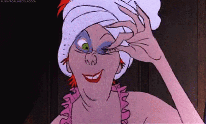 Madame Medusa Removing Her Eyelashes GIF