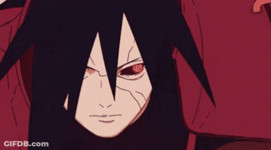 Madara Uchiha Flaming Sharingan Eyes Jumping  Naruto GIF