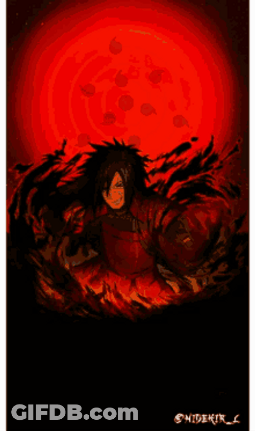 Madara Uchiha Sharingan Eyes Pattern Naruto Art GIF