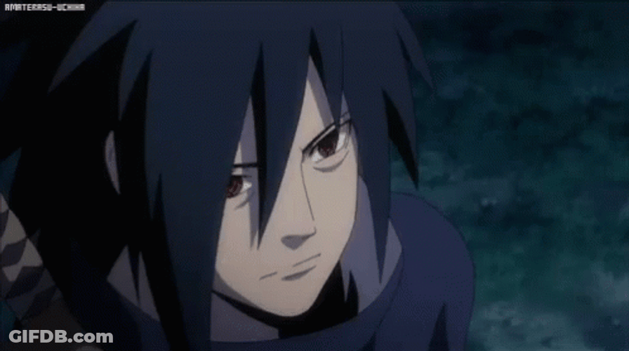 Madara Uchiha Sharingan Serious Look Naruto GIF
